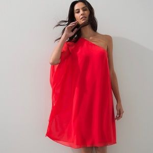 Chico’s One Shoulder Chiffon Short Dress